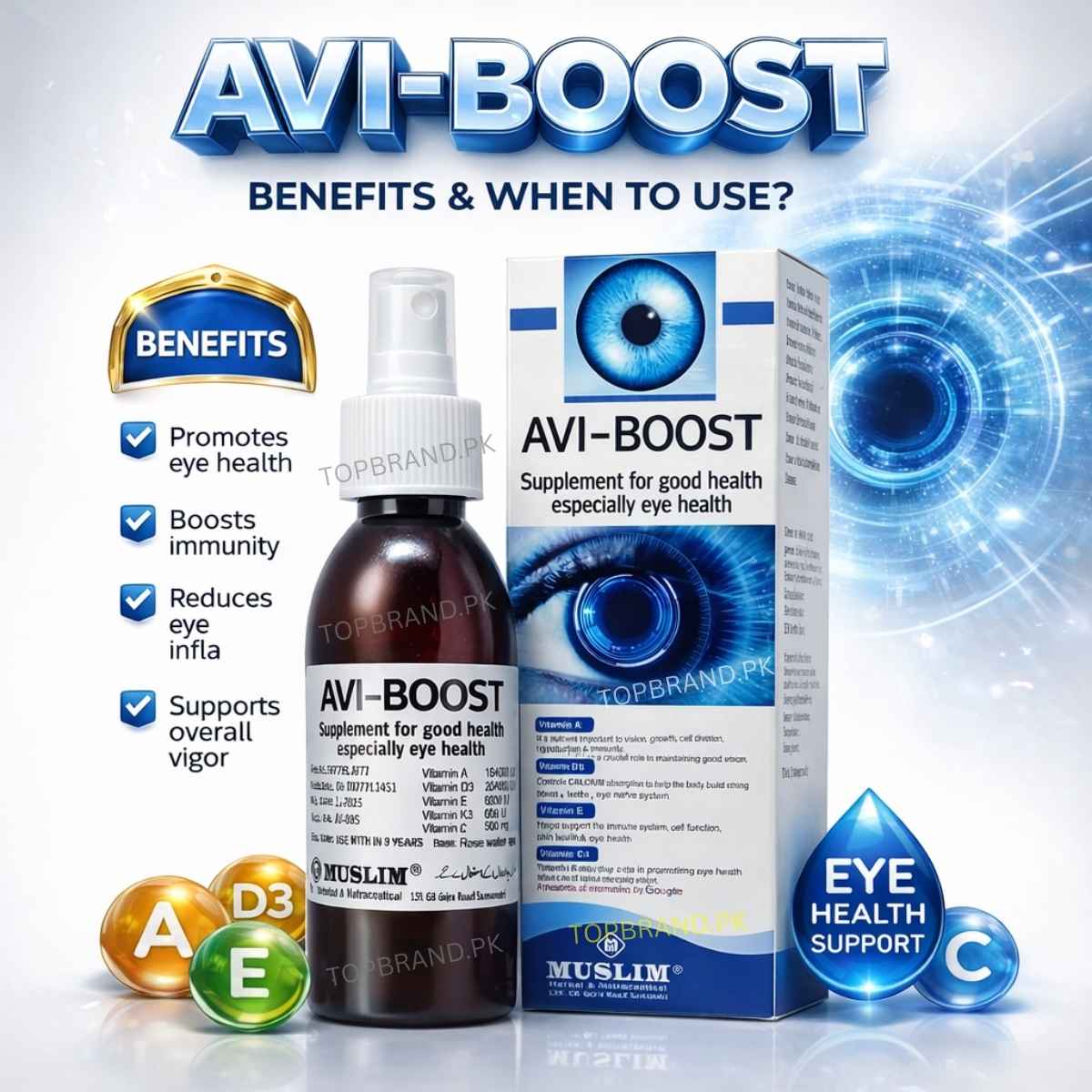 AVI-BOOST Eye Health Supplement for Birds and Animals 100ml
