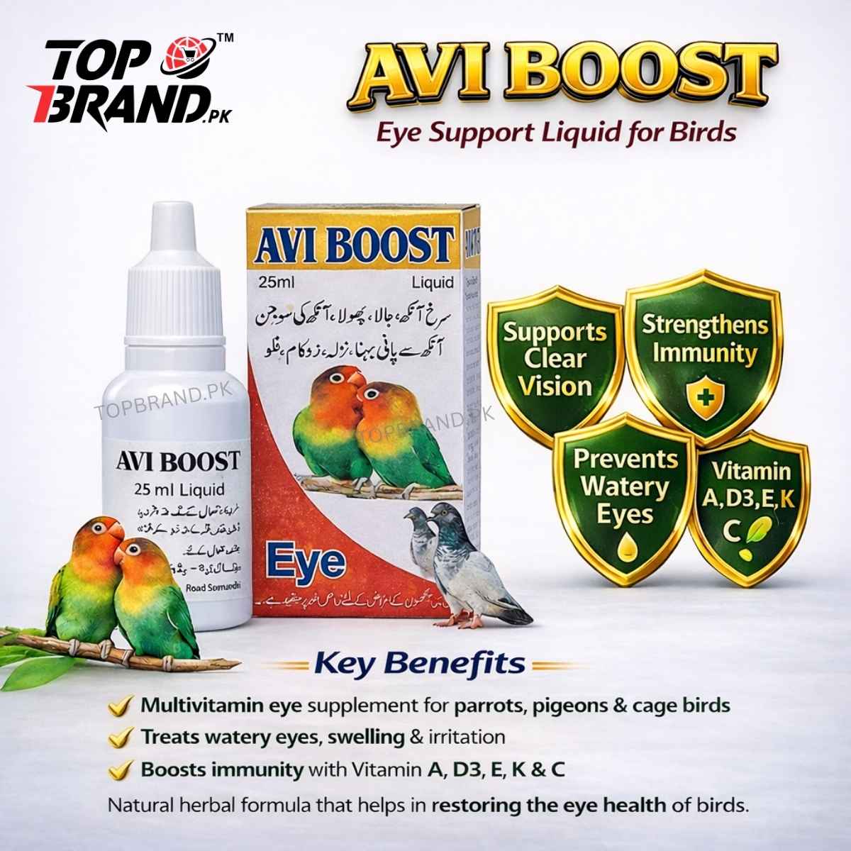 AVI BOOST Eye Care Liquid for Birds – 25ml