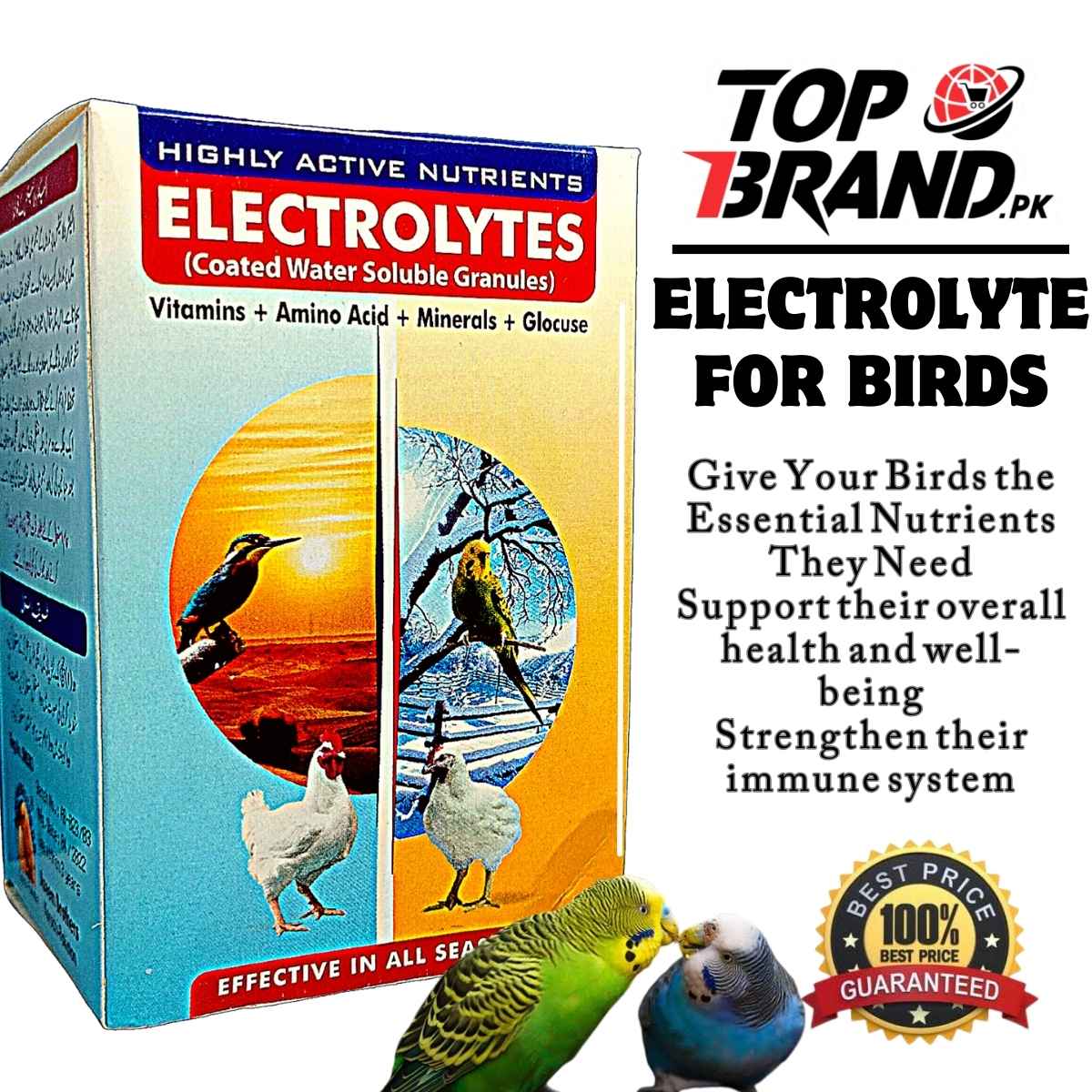 Bird Electrolytes with Glucose, Vitamins, Minerals & Amino Acids