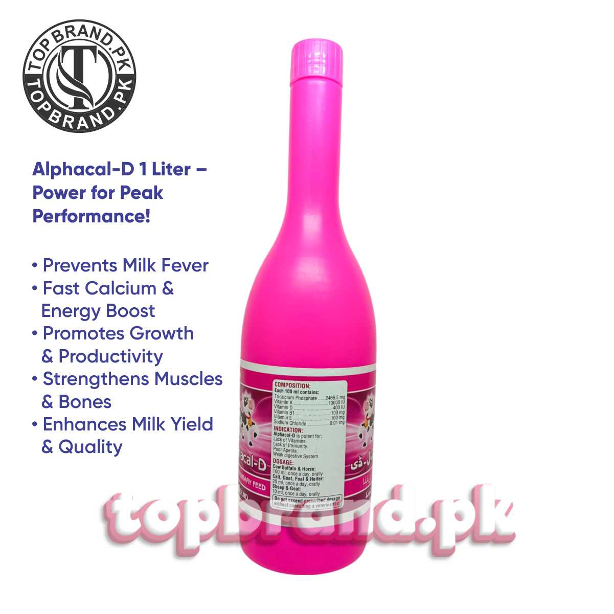 alphacal-d milk_booster energy_boost enhance_milk Tricalcium Phosphate
Vitamin A
Vitamin D
Vitamin B1
Vitamin E
Sodium Chloride
Alpha cal D
Milk Booster , Milk Production, Minerals Mixture