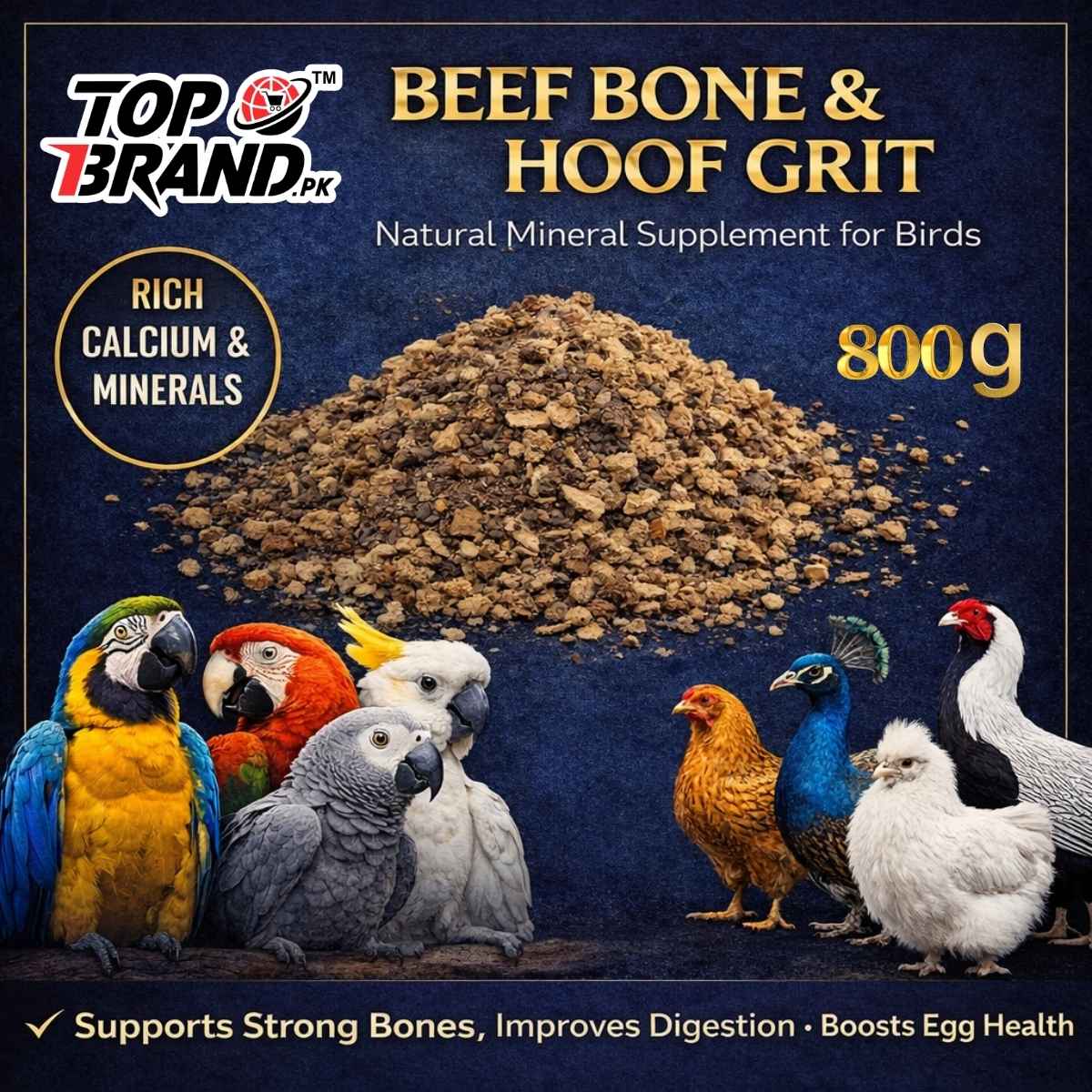Beef Bone & Hoof Grit for Birds – Natural Calcium & Mineral Supplement