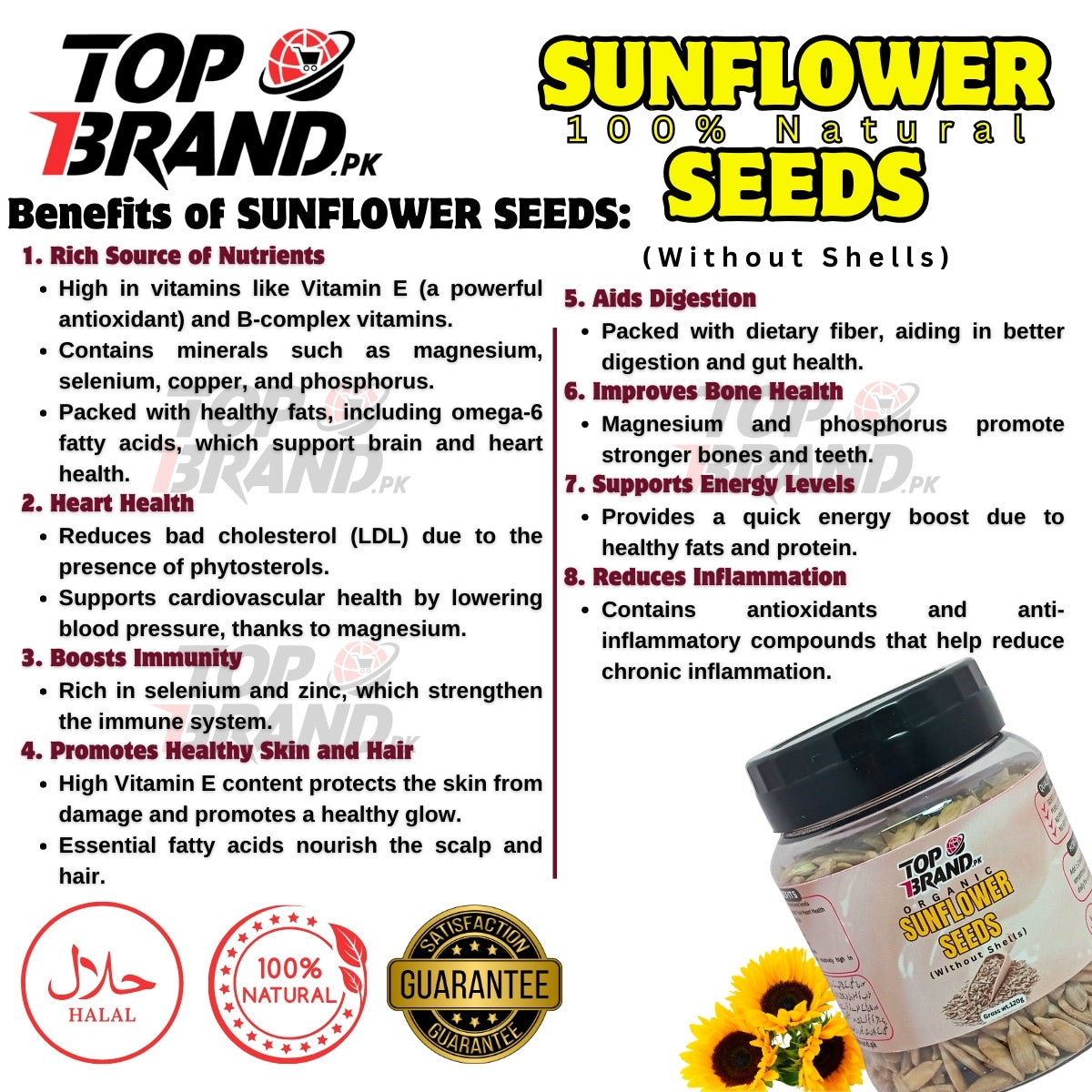 Sunflower Seeds Without Shells – Perfect for Weight Loss, Heart Health, and Nutrition