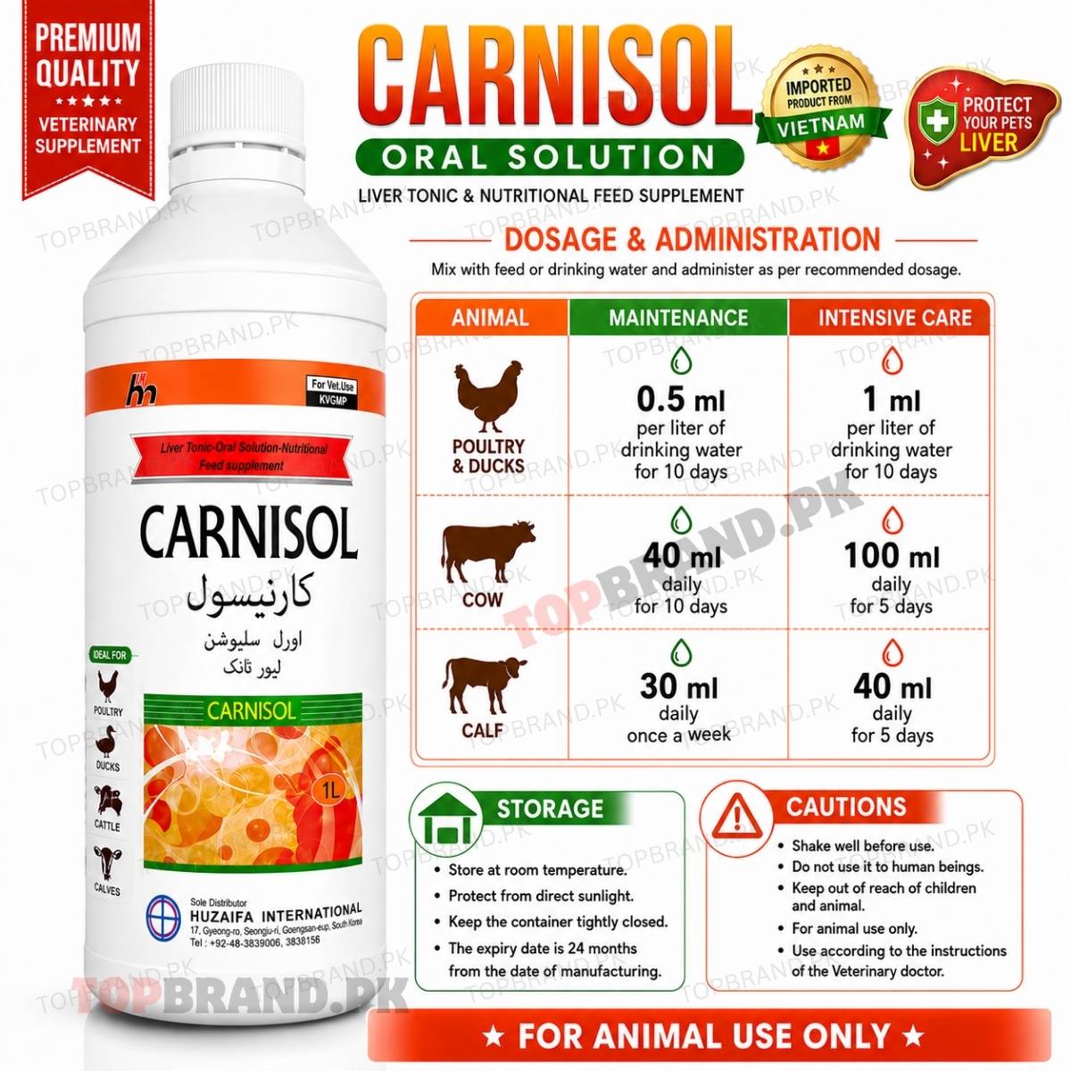 Carnisol Liver Tonic (1 Liter) Birds & Animals