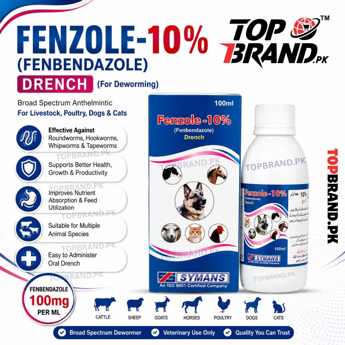 Fenzole 10% (Fenbendazole 10%) Drench - for Effective Deworming in Animals