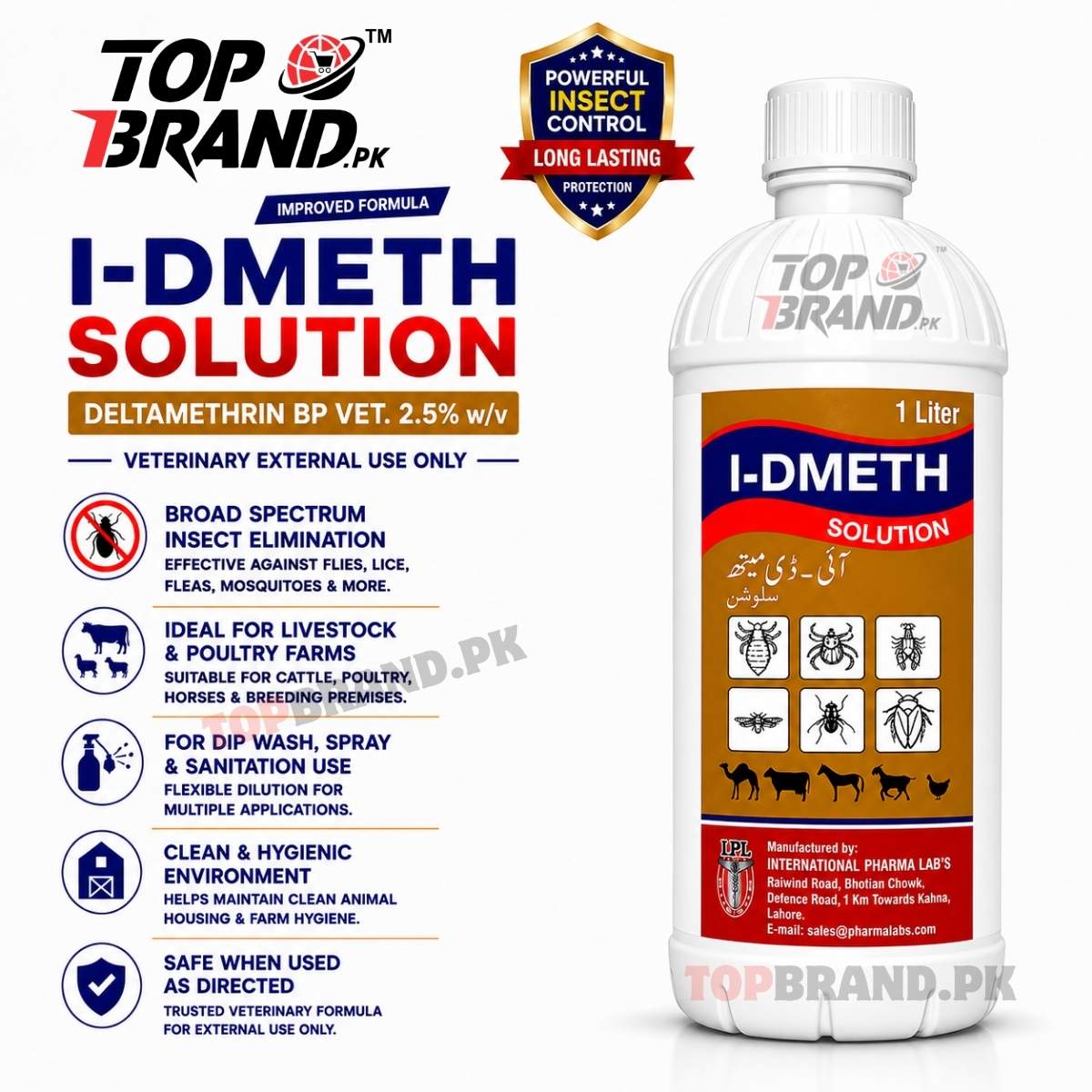 I-DMETH (Deltamethrin) Solution (For Fleas, Tcks, Mites control)