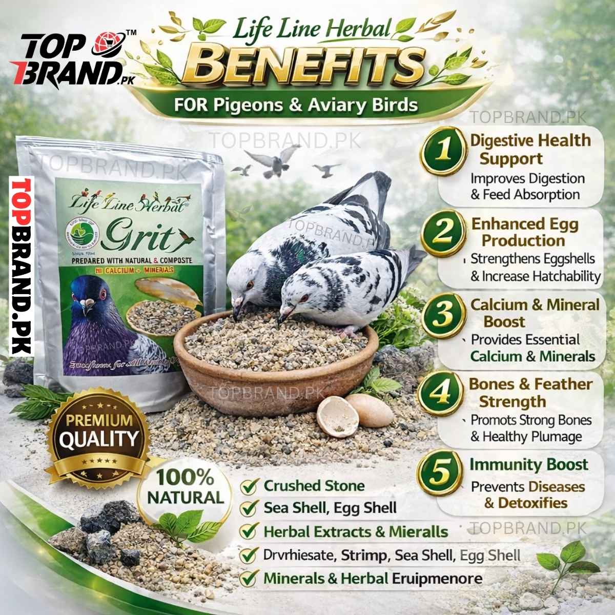 Life Line Herbal Grit for Pigeons 1kg