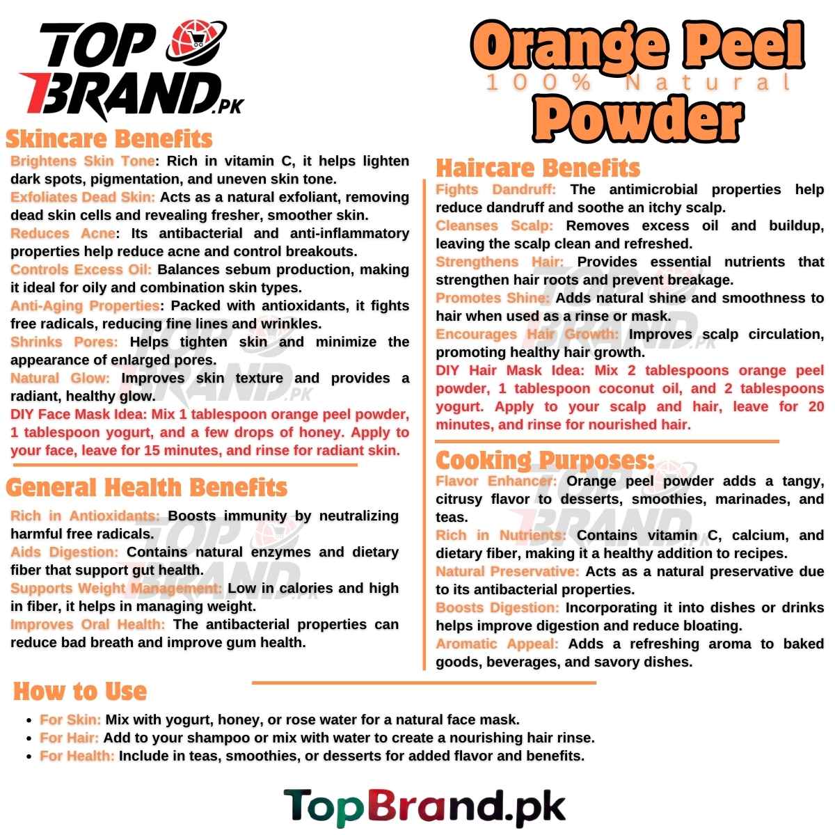 Orange Peel Powder - Multipurpose Ingredient for Skin & Kitchen