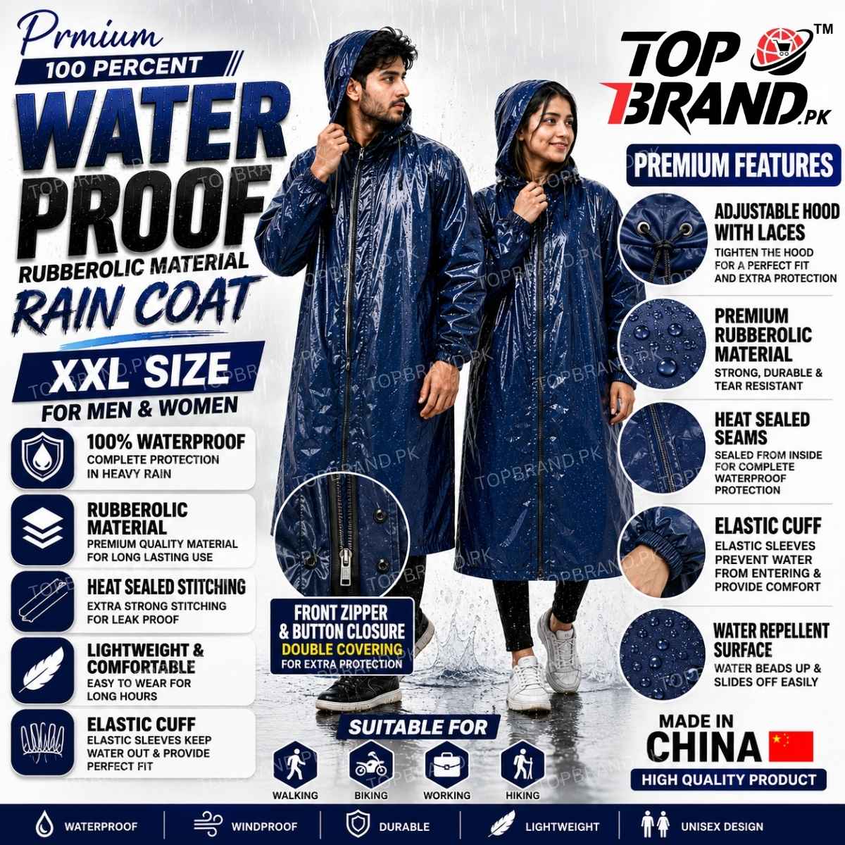 Premium Waterproof Rain Coat for girls
Rain Suit, Rain Coat, Water proof Rain Suit, Premium Quality Rainsuit, Large Size Rain Suit, Top Quality Rain Suit, Premium Quality Rain suit, imported rin suit, imported quality rain suit, high rated rain suit, Water Proof Rain coat, premium quality rain coat, pvc rain coat, imported rain coat,high quality rain coat, Brsati, Waterproof Rubberolic PVC Long Rain Coat with Hood