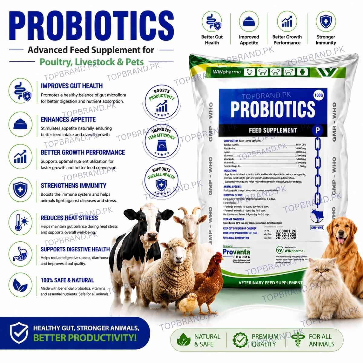 Probotics
Probitics or Birds_poultry and livestock, Pro bio p, probio p, Protexien veterinary probiotic powder for animals, probiotics powder for poultry growth probiotics for livestock
Probiotics for dogs probiotics feed supplement for poultry Probiotics Probiotic supplement for pets probiotic parrot feed probiotic feed for chicks Probiop Probio P animal gut health supplement pro biotics probio ticks pro bio ticks protexin pre boticks prebioticks