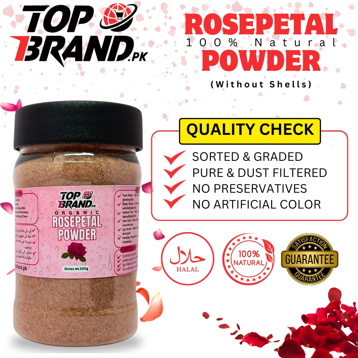 Premium Rose Petal Powder / Gulab Powder