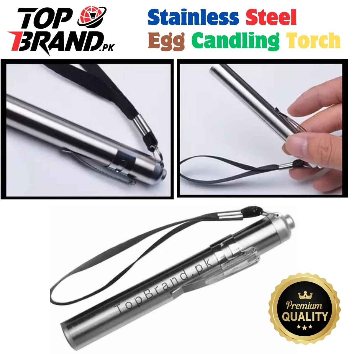 Stainless Steel Egg Candling Torch - Single Piece Candle Torch