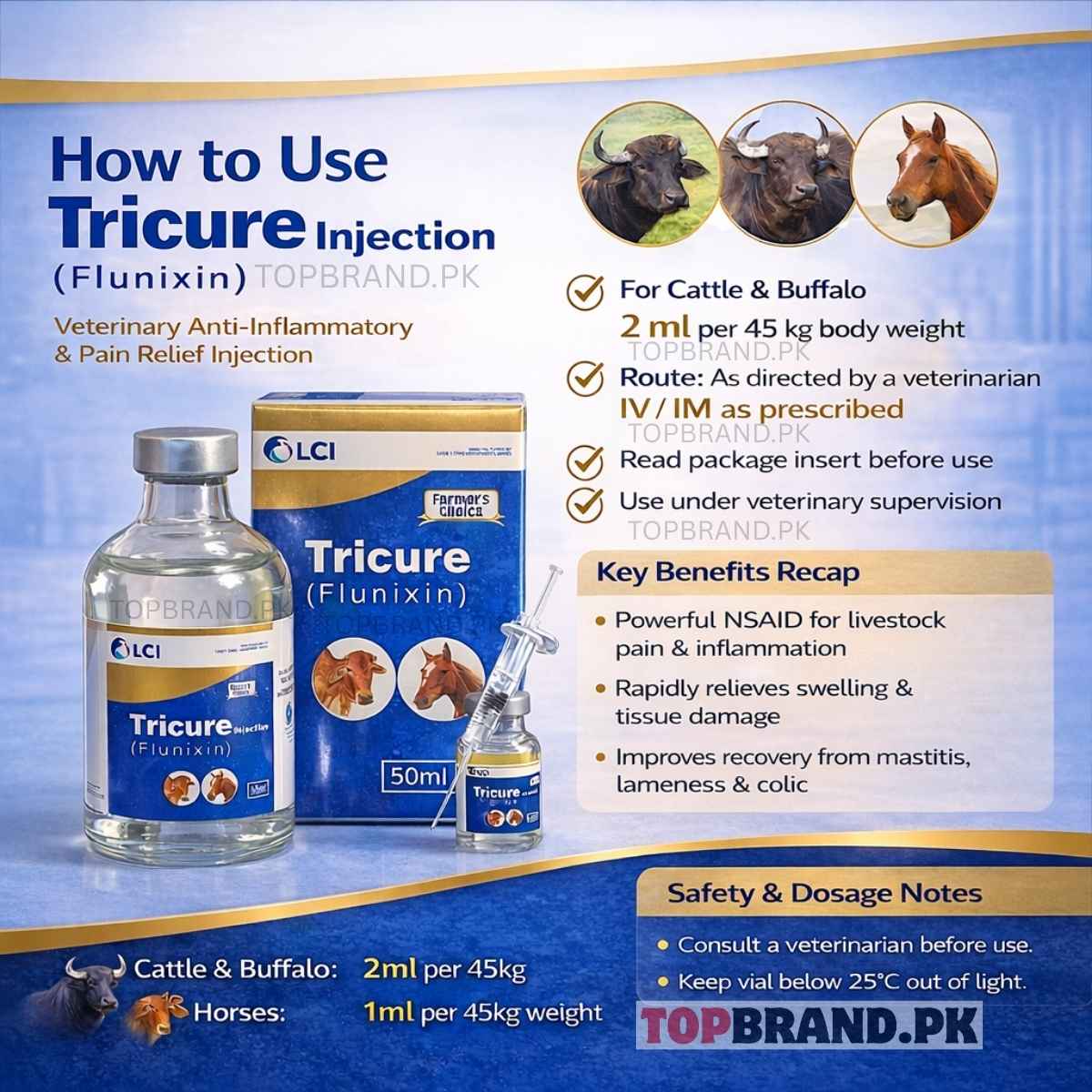 Tricure Injection (Flunixin) 50ml