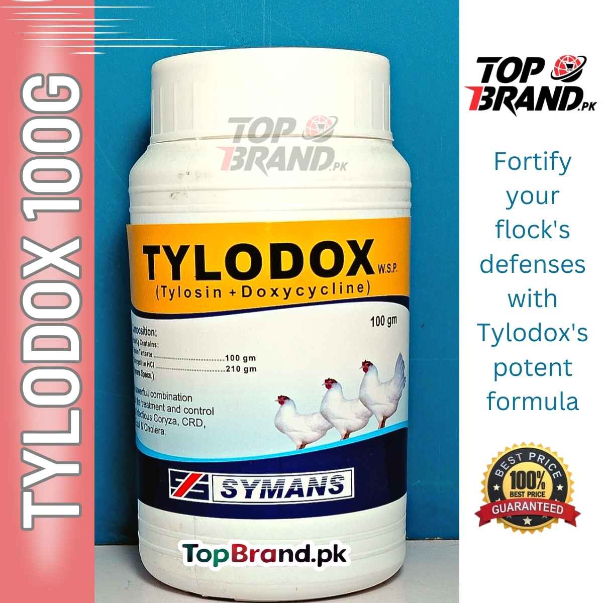 Tylodox (Tylosin Tartrate + Doxycycline HCl) CRD, Coryza & Mycoplasma Control in Poultry & Fancy Birds