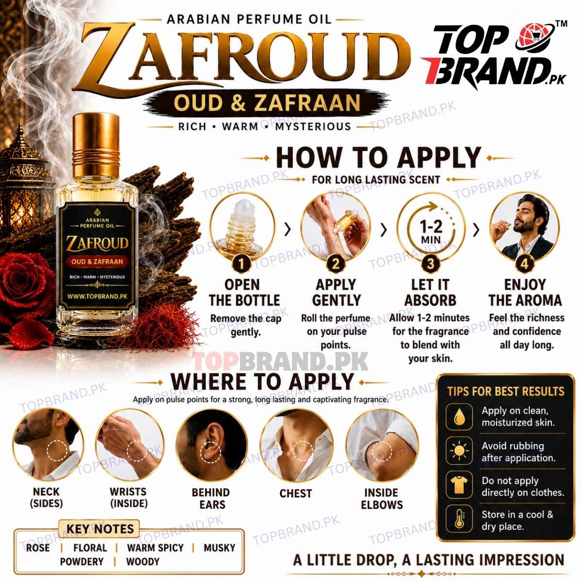 ZAFROUD Oud and Zafraan Perfume Oil Crystal Safroon Irani Zafraan Crystal Zafraan Crystan Zafran Arabian Perfumes Arabian Attars Oud Zafraan Arabian Perfume Oil for Men Warm Spicy Oud Perfume Oil
Amber Musk Long Lasting Arabian Perfume Oil for Men Mature Arabic Fragrance High Projection Oud Zafraan Attar Royal Oud by Elecnts
J. Fragrances (Junaid Jamshed) Perfumes Attar Ittars Scents N Stories Fragrances Perfumes Attars Bonanza Satrangi Perfumes Sapphire Fragrances Khaadi Fragrance