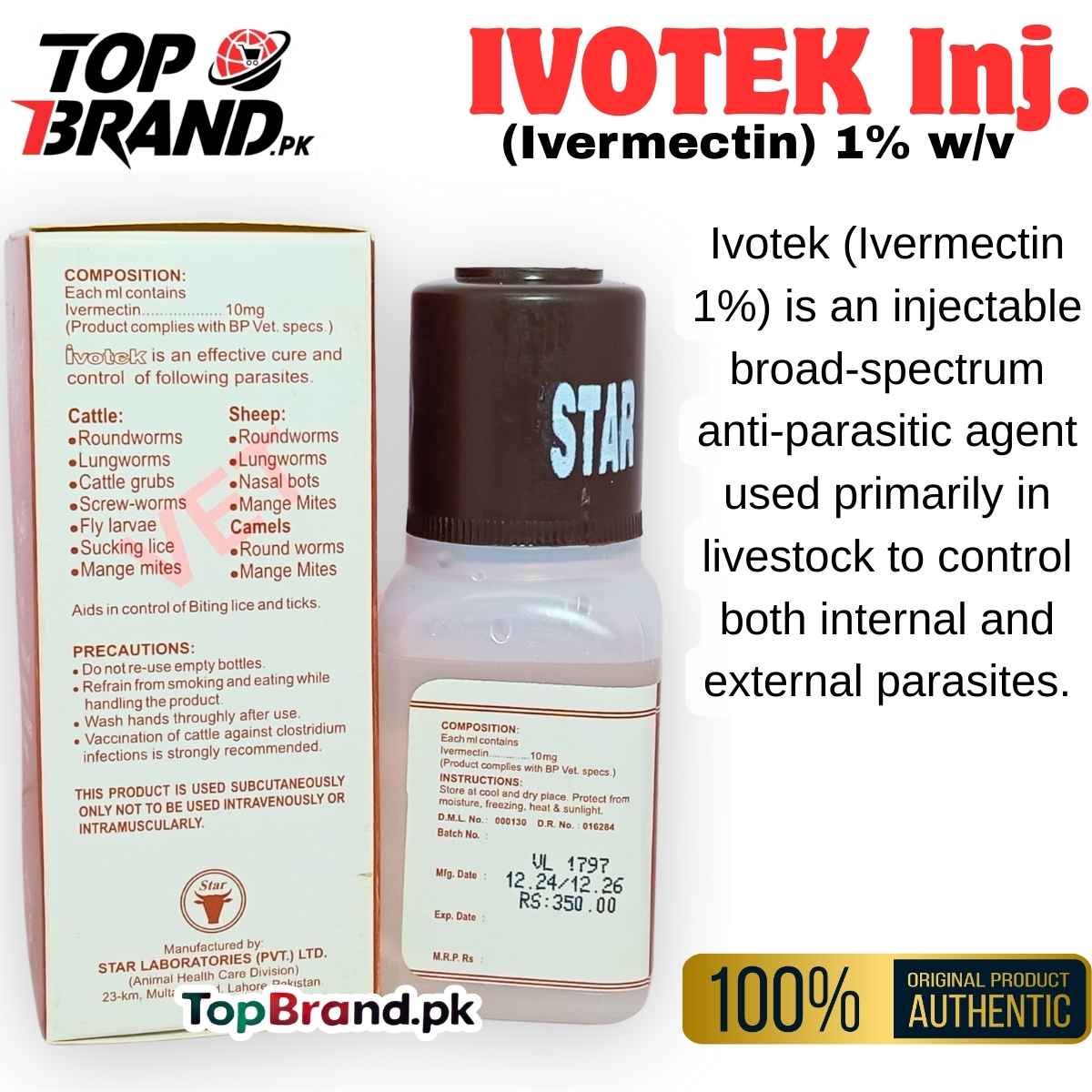 IVOTEK (Ivermectin 1%) - Control internal & External Parasites