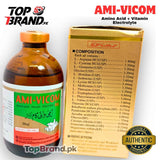 Amivicom amivicom benefits L-Arginine HCl (USP): 1.40 mg

L-Cysteine HCl (USP): 3.20 mg

L-Glutamine (USP): 3.20 mg

Glycine (USP): 3.20 mg

L-Histidine (USP): 1.32 mg

L-Isoleucine (USP): 3.60 mg

L-Lysine HCl (USP): 5.40 mg

L-Methionine (USP): 2.00 mg

L-Threonine (USP): 3.20 mg

L-Tryptophan (USP): 0.80 mg

L-Phenylalanine (USP): 0.86 mg

L-Valine (USP): 3.60 mg

Thiamine HCl (USP): 4.00 mg

Riboflavin sodium phosphate (BP): 0.30 mg

Pyridoxine HCl (USP): 0.17 mg

Ascorbic acid (USP): 0.34 mg

Glucose (