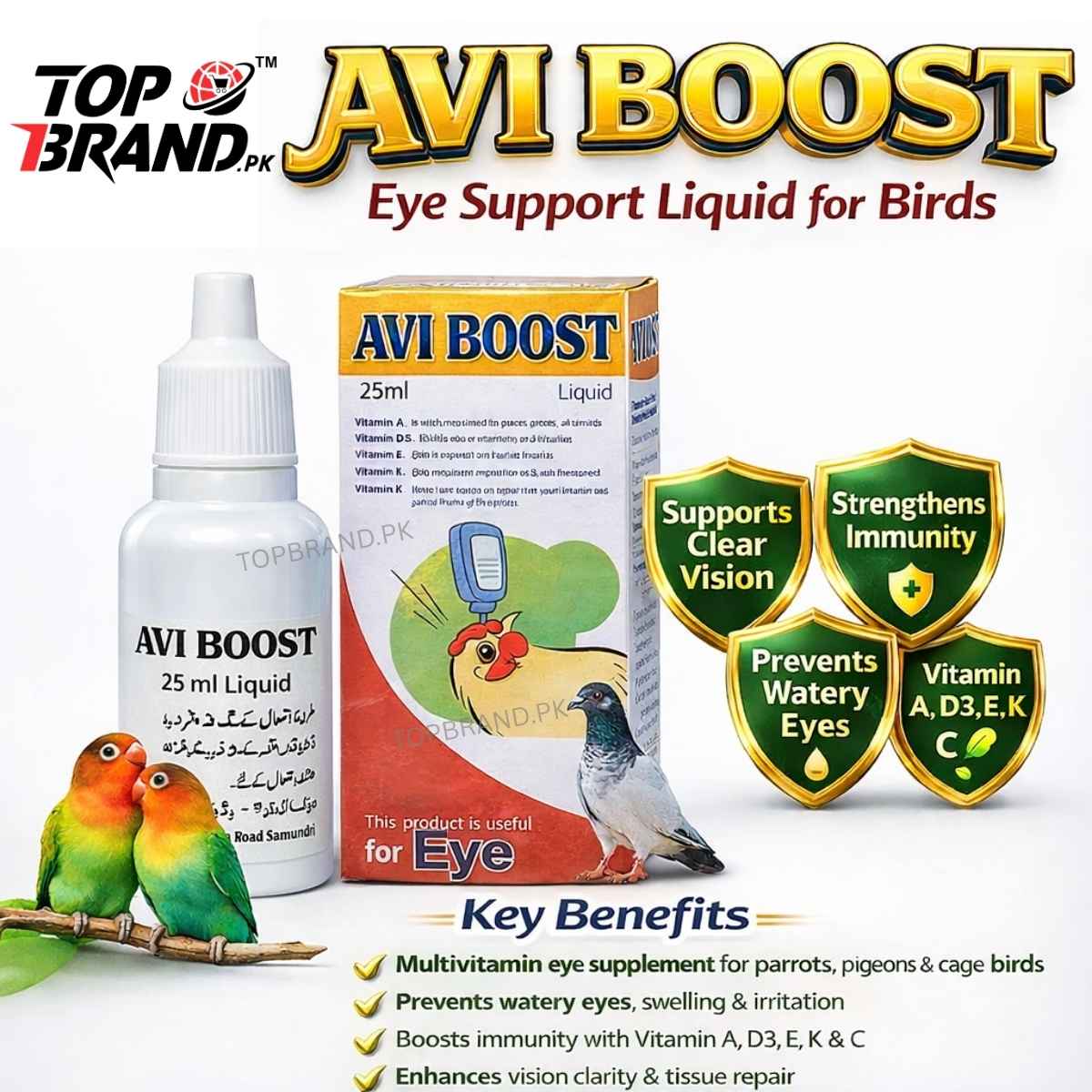 AVI BOOST Eye Care Liquid for Birds – 25ml