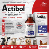 Actibol 50ml Vitamin B12 + Selenium + ATP Veterinary Injection