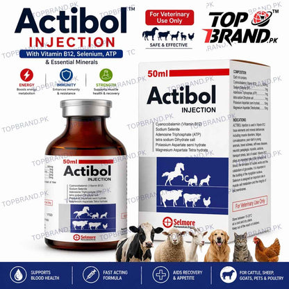 Actibol 50ml Vitamin B12 + Selenium + ATP Veterinary Injection