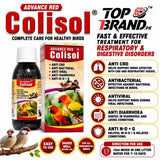 Advance Red Colisol (60ml) (Anti CRD, Antibacterial & Antiviral Liquid for Birds) Diarrhoea, Loose Motion, Respiratory Care &amp; Digestive Helth Support for Birds