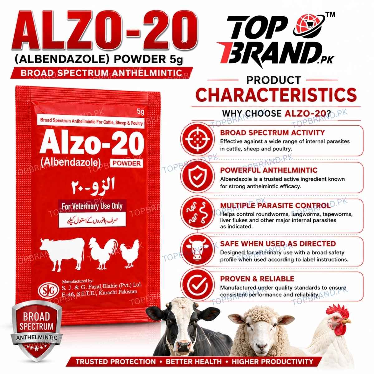 Alzo-20 (Albendazole) Powder 5g