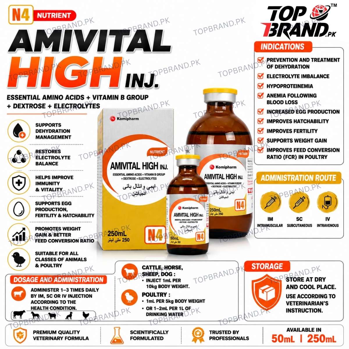 AMIVITAL HIGH INJECTION - Poultry & Live Stock