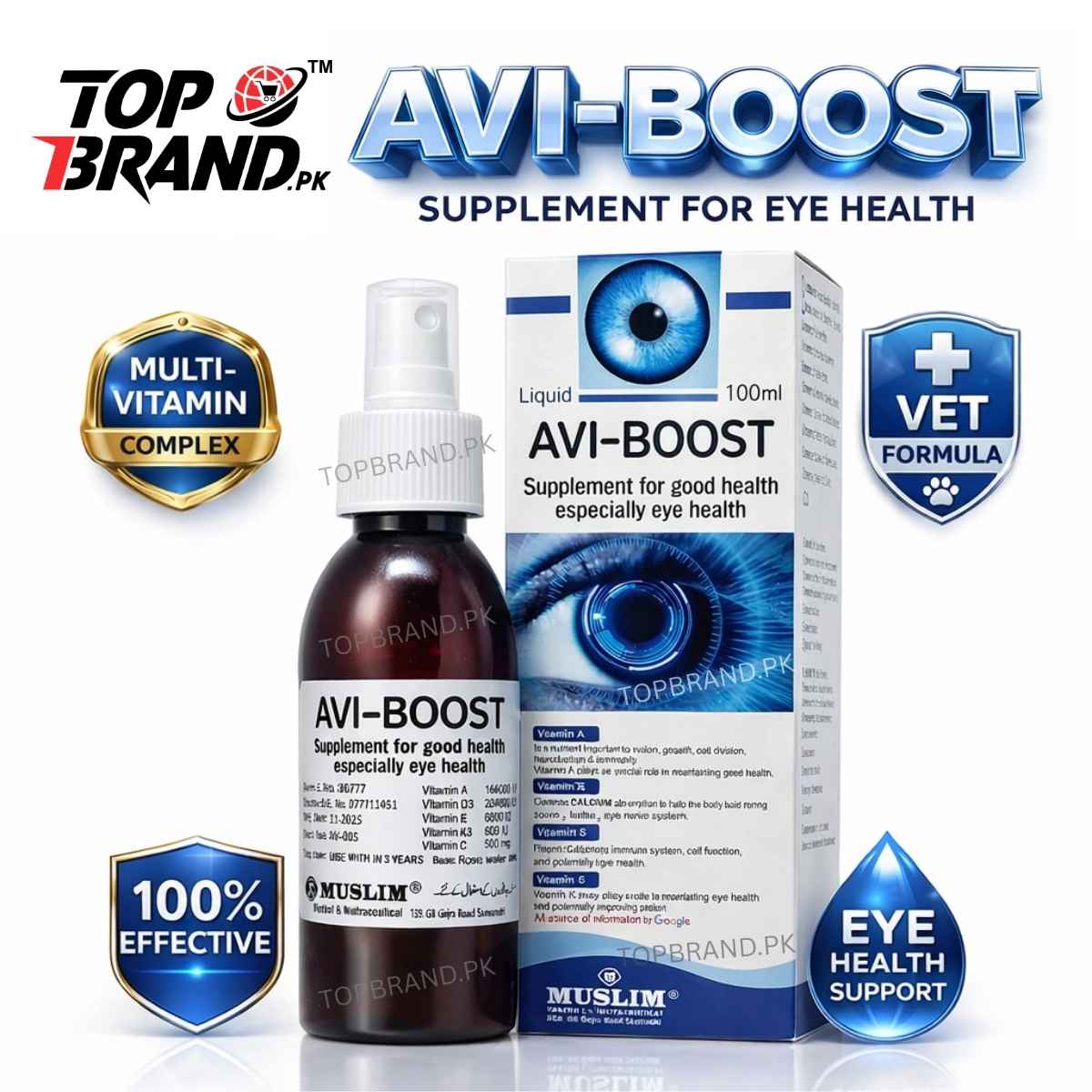 AVI-BOOST Eye Health Supplement for Birds and Animals 100ml