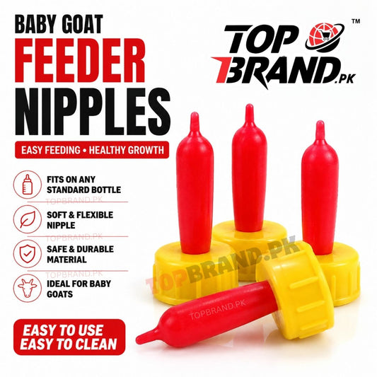 Baby Goat Bottle Feeder Nipple with Screw Cap (Pack of 10)
