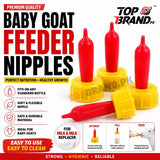 Baby Goat Bottle Feeder Nipple with Screw Cap (Pack of 10)