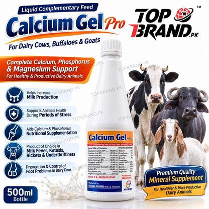 Xperian Pharma Calcium Gel Pro veterinary calcium Supliment  Pakistan  Propylene Glycol  Phosphoric Acid for cows buffaloes goats Liquid calcium feed for dairy animals goat sheep calcium tonic Dicalcium Phosphate Dairy livestock mineral feed supplement calcium supplement for cows Calcium supplement for buffaloes Calcium Propionate Calcium phosphorus supplement for cows Calcium phosphorus magnesium animal feed 
Calcium Lactate Calcium Gluconate  Calcium Gel Pro calcium bypass fat 84