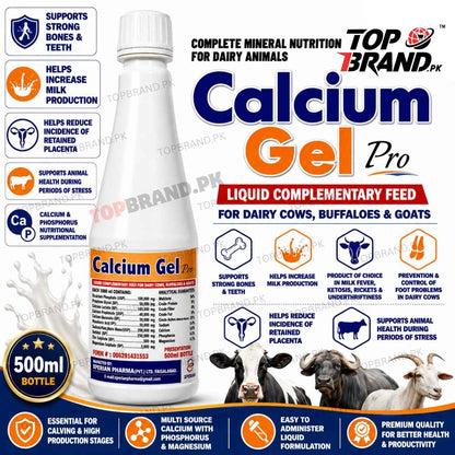 Xperian Pharma Calcium Gel Pro veterinary calcium Supliment  Pakistan  Propylene Glycol  Phosphoric Acid for cows buffaloes goats Liquid calcium feed for dairy animals goat sheep calcium tonic Dicalcium Phosphate Dairy livestock mineral feed supplement calcium supplement for cows Calcium supplement for buffaloes Calcium Propionate Calcium phosphorus supplement for cows Calcium phosphorus magnesium animal feed 
Calcium Lactate Calcium Gluconate  Calcium Gel Pro calcium bypass fat 84