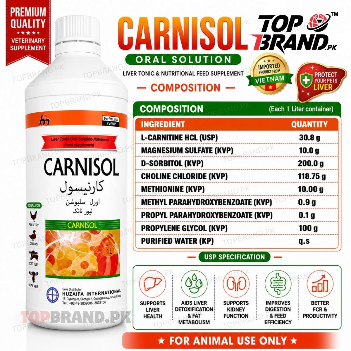 Carnisol Liver Tonic (1 Liter) Birds & Animals