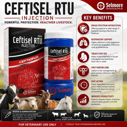Ceftisel RTU Injection 50ml – (Ceftiofur Hydrochloride)