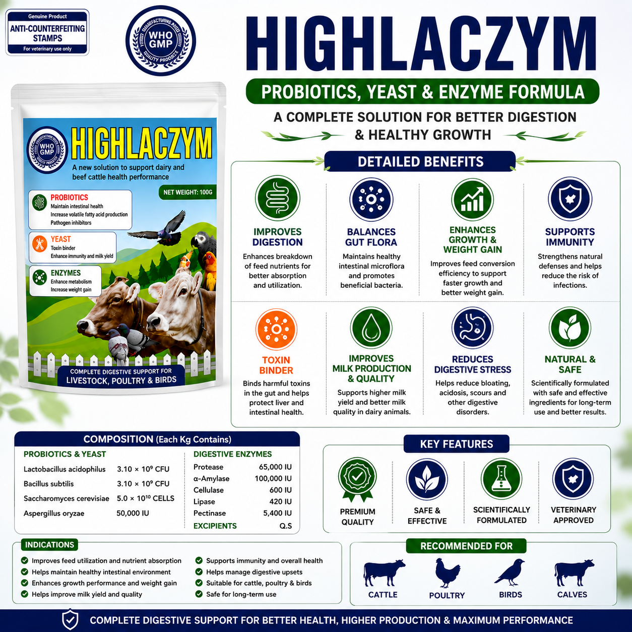 HighLaczym 100g (Probiotic + Yeast + Enzyme)