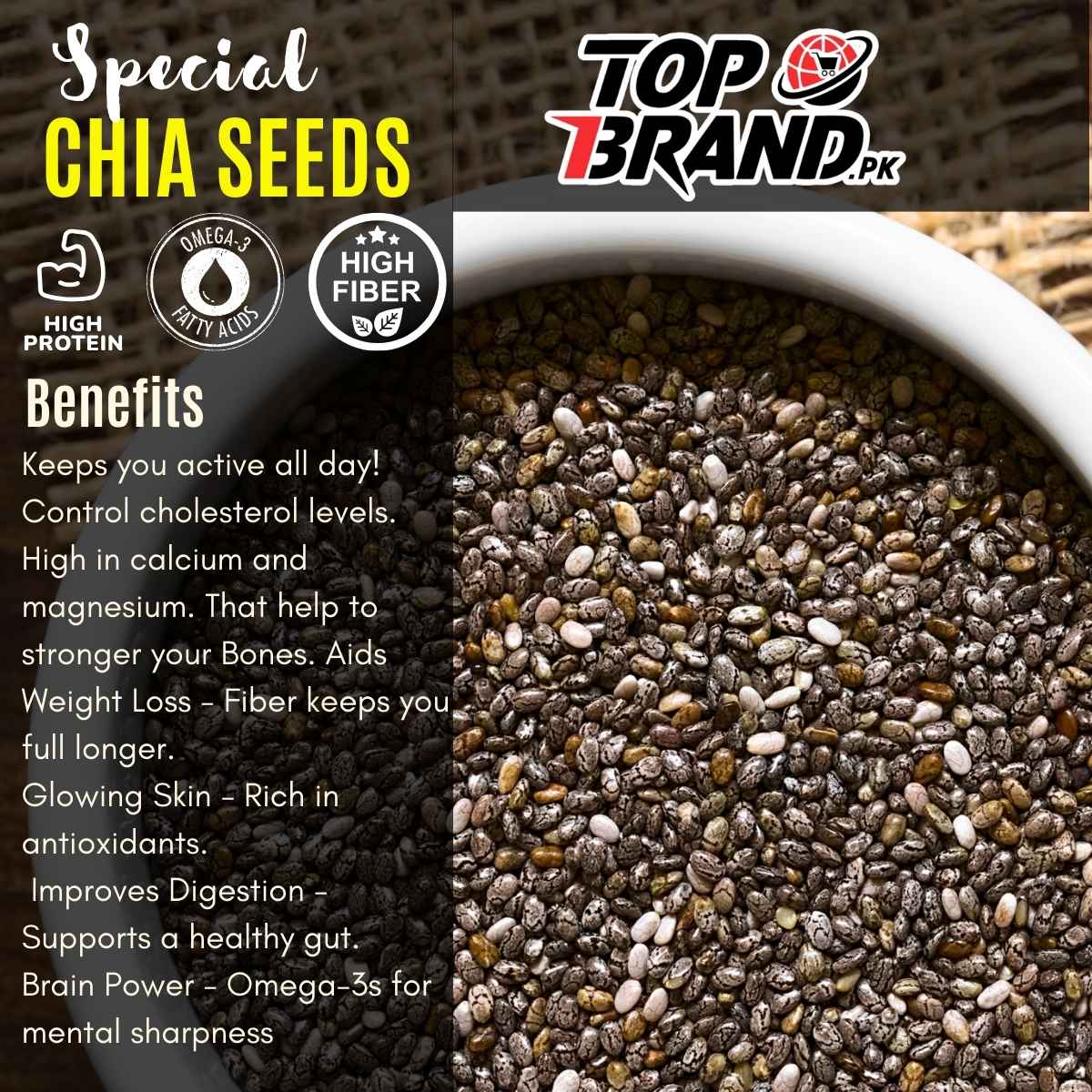 Chia Seeds 150g - Super food for Weight Management | High in Calcium, Protein, Fiber & Minerals