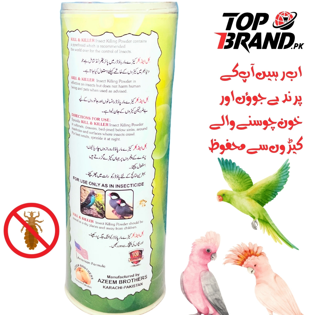 Kill & Killer Coop ex Powder | Effective Lice & Mite Treatment for Bird Cages & Coops