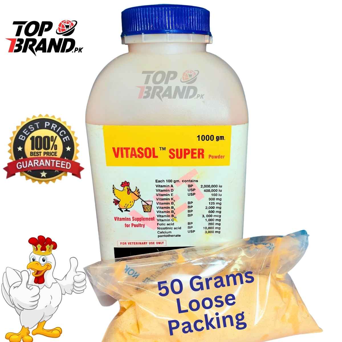 Vitasol Super Multivitamins Powder for Birds – Essential Nutrition for Poultry & Fancy Birds