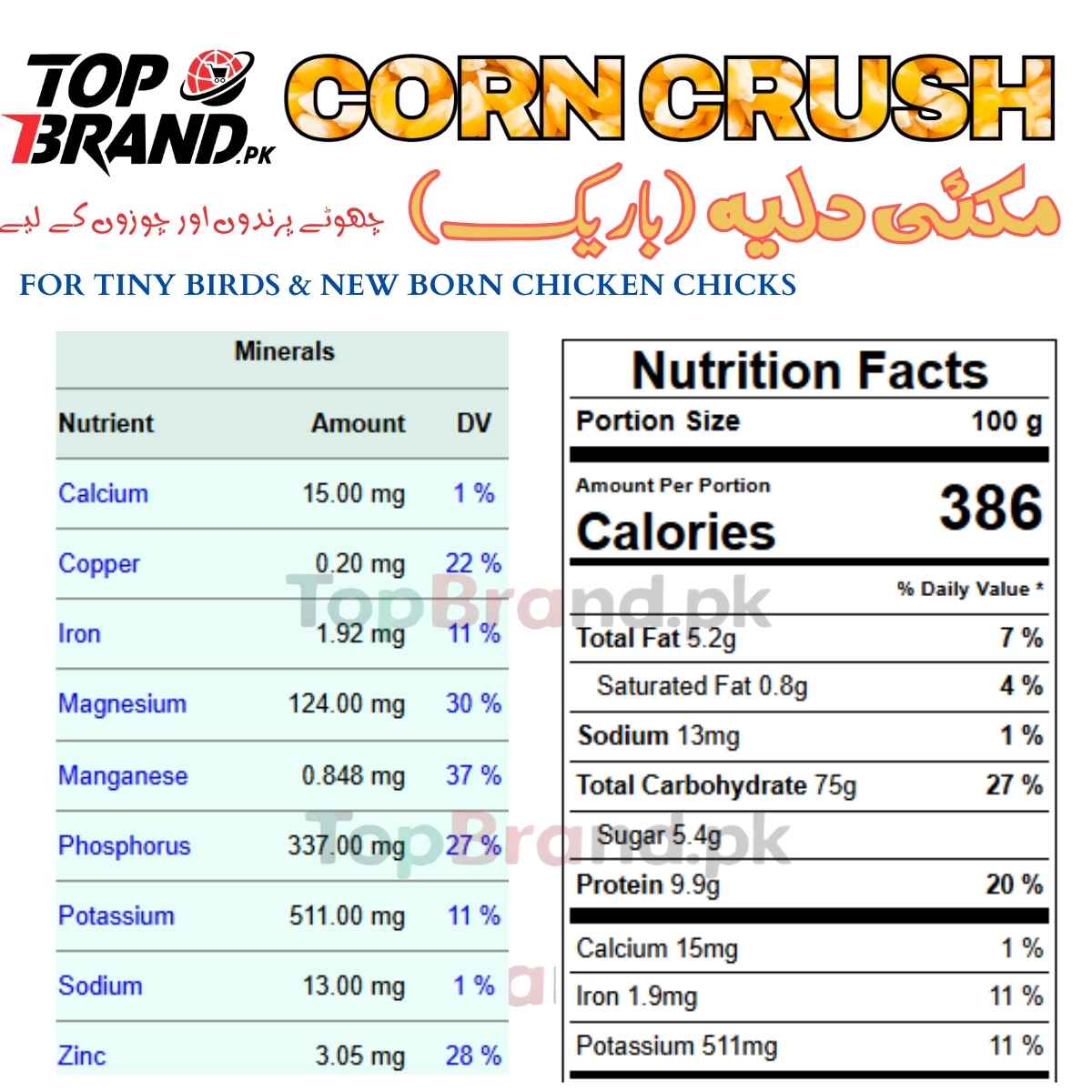 Corn Crush - Makai Dalia (Zero Size) Starter Feed for Tiny Birds & Baby Chicks