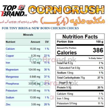 Corn Crush - Makai Dalia (Zero Size) Starter Feed for Tiny Birds & Baby Chicks