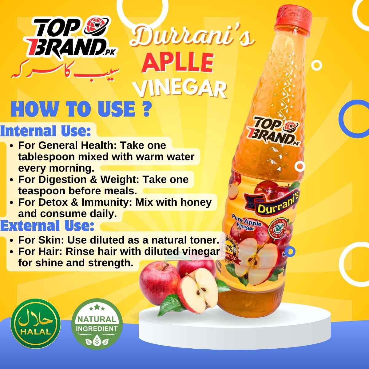 Durrani's Apple Vinegar – 100% Pure & Organic Health Booster