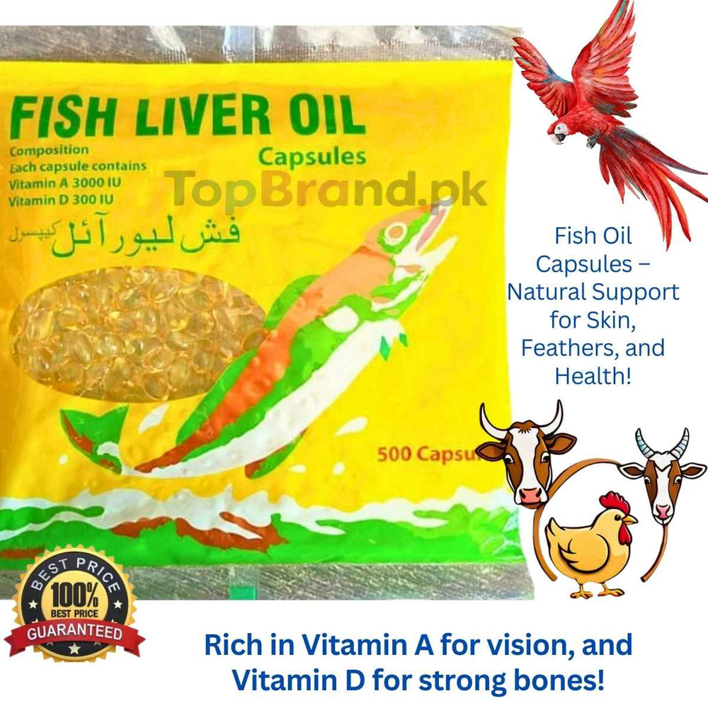 Fish Liver Oil Capsules  Vitamin A & D (500 Capsules)
