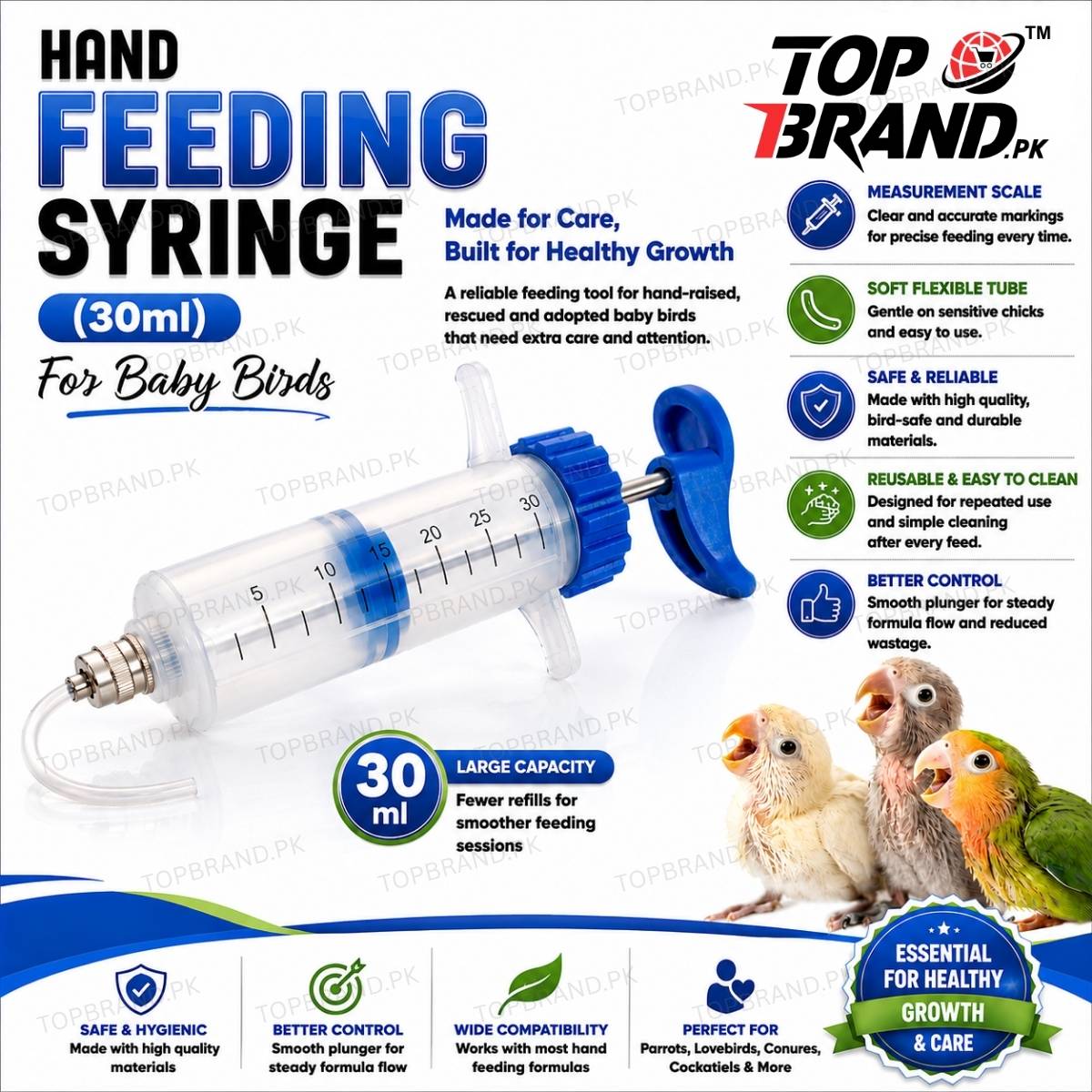 Hand Feeding Syringe (30ml) for Baby Birds