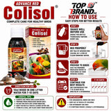 Advance Red Colisol (60ml) (Anti CRD, Antibacterial & Antiviral Liquid for Birds) Diarrhoea, Loose Motion, Respiratory Care &amp; Digestive Helth Support for Birds