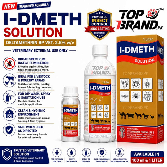 I-DMETH (Deltamethrin) Solution (For Fleas, Tcks, Mites control)