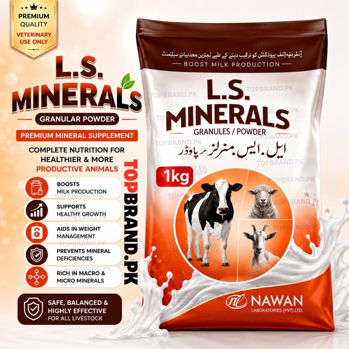 L.S MINERALS Vitamins for milk production  Minerals Mixture for live stock  Minerals Mixture for goat Minerals Mixture for cows Minerals Mixture Minerals for Cow Milton milk yield booster for cows milk production booster for Goat milk production booster for cows milk production booster for Buffalo milk booster meat growth supplement for  LIvestock meat gainer for qurbani janwar Livestock Minerals Mixture 
livestock growth supplement increase milk production in cows 