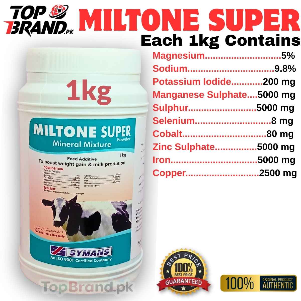 MILTONE SUPER | Premium Mineral Premix | Boost Milk, Meat, and Vitality