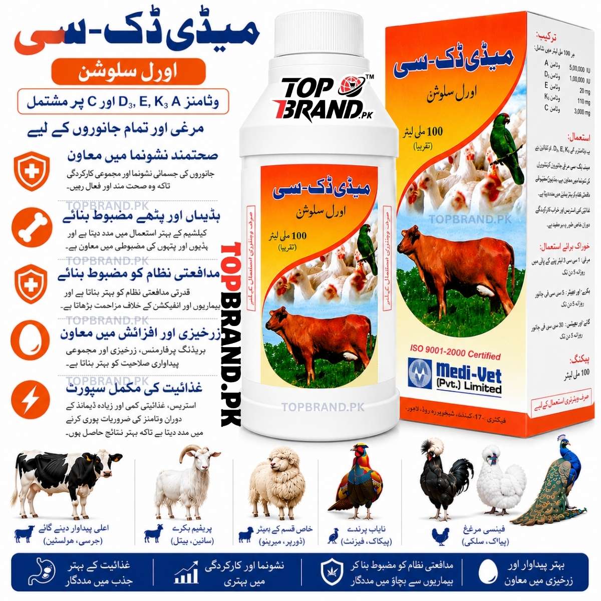 syostress, Multivitamins for Birds, Vitamin c For Birds And Animals, Vitasol Super, Electrolytes for birds, Medidek C,