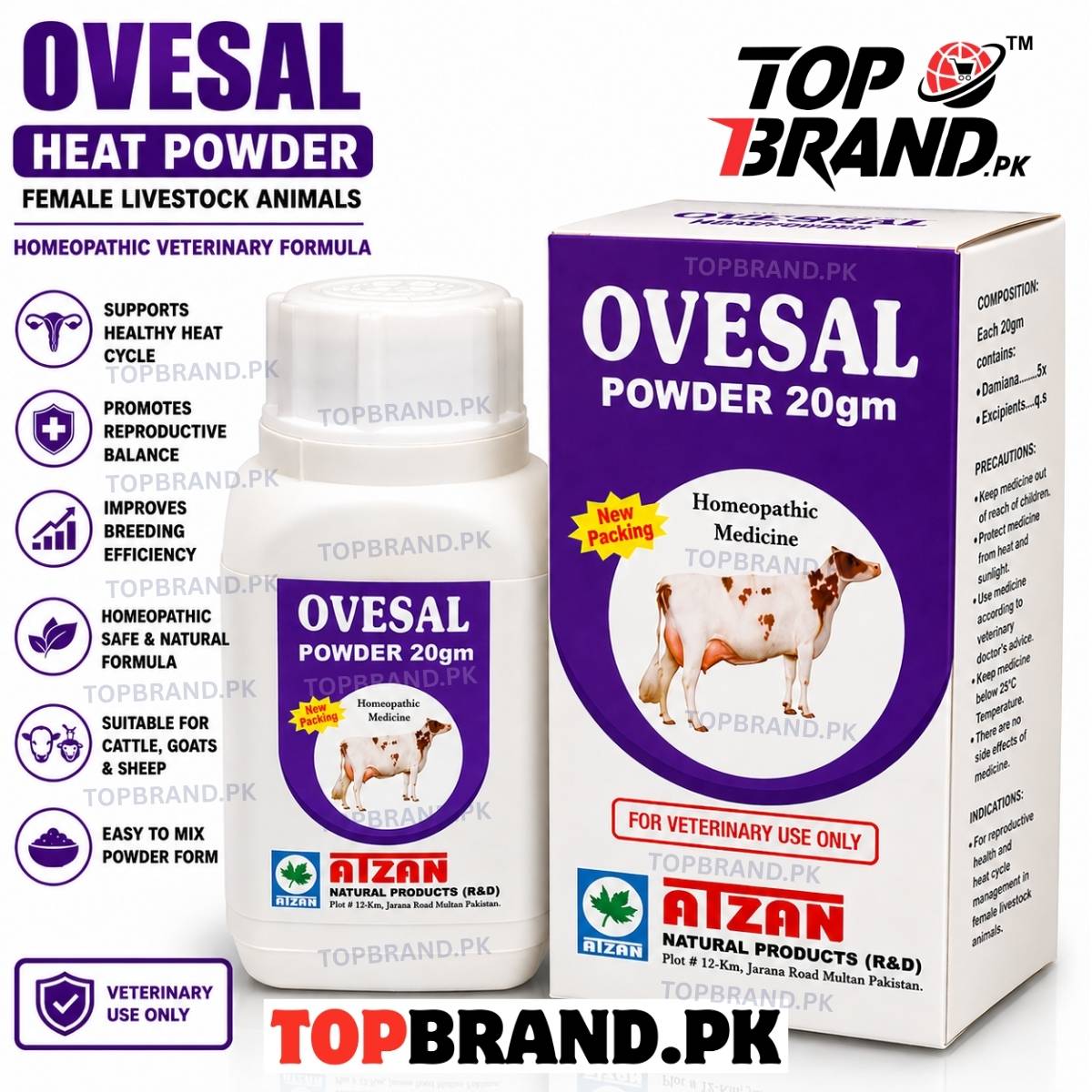 Ovesal 20g Heat Powder for Female Livestock Animals