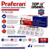 Praferan Cats & Dog Deworming Tablet