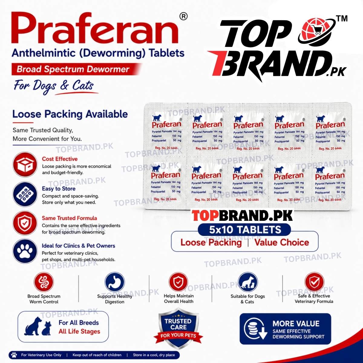 Praferan Cats & Dog Deworming Tablet